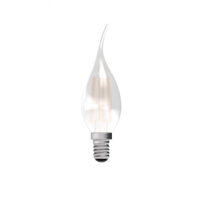 BELL 60730 3.3W LED Dimmable Filament Bent Tip Candle Bulb - SES, Satin, 2700K