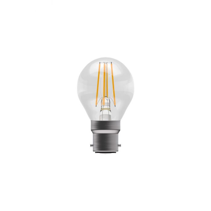 BELL 60740 3.3W LED Dimmable Filament Round Bulb- BC, Clear, 2700K