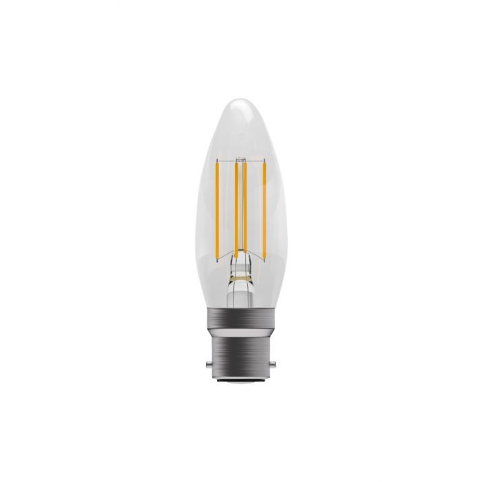 BELL 60711 3.3W LED Filament Candle Bulb - BC, Clear, 4000K
