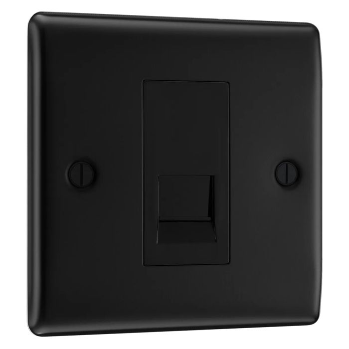 BG NFBBTS1 Matt Black Single Slave Telephone Socket