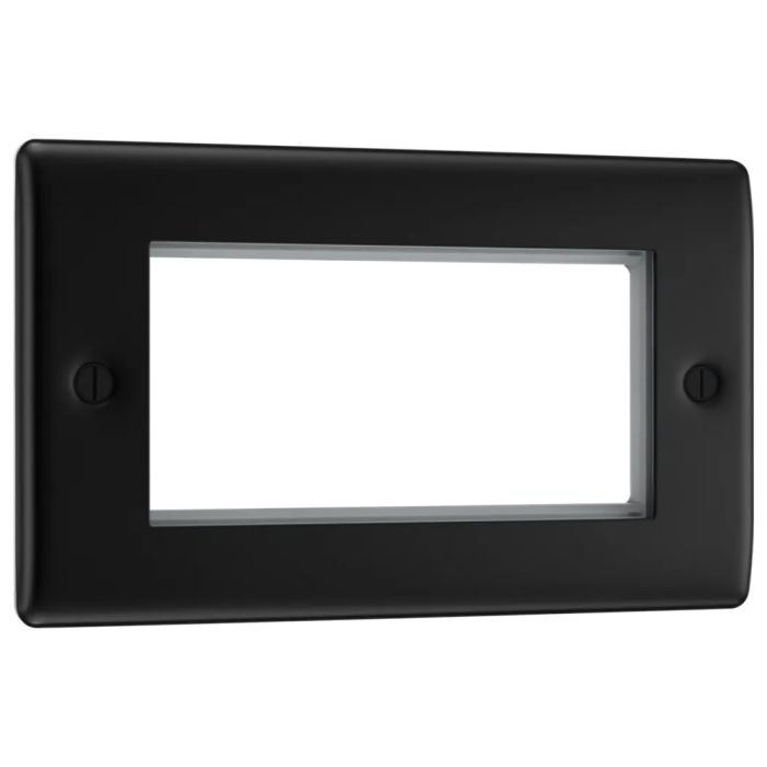 BG NFBEMR4 Matt Black Quadruple Euro Plate