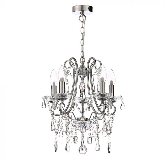 Forum Spa Pro Annalee 5 Light Chandelier Chrome