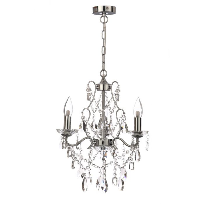 Forum Spa Pro Annalee 3 Light Chandelier Chrome Clear