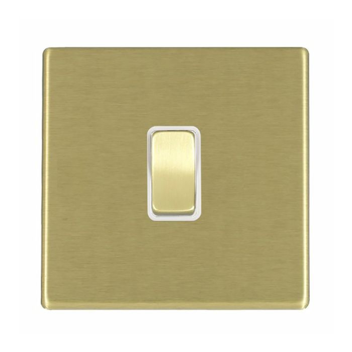 Hamilton 7G22R21SB-W G2 Satin Brass 10A single 2 way light switch