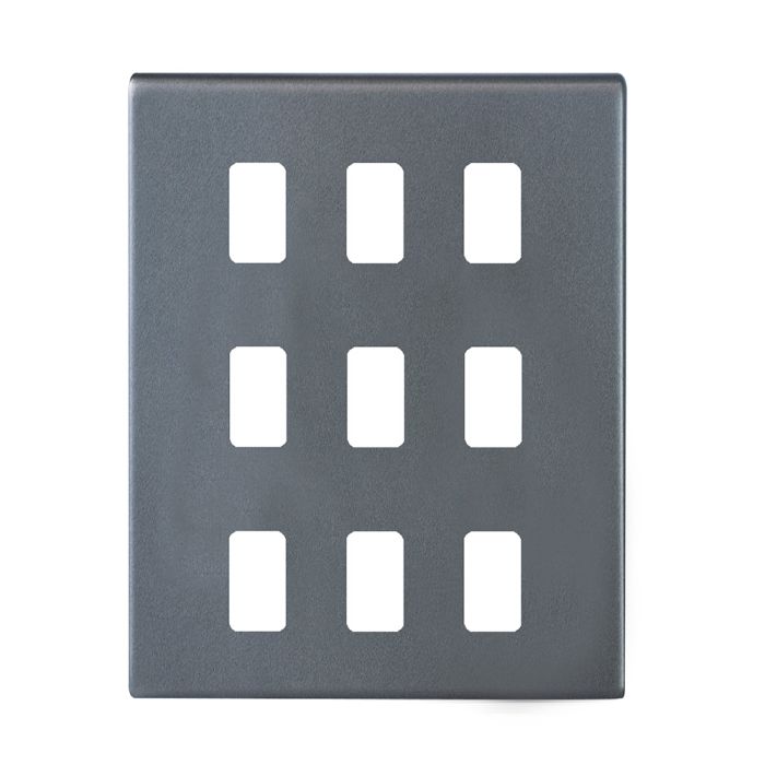 Hamilton 7G2A9GFP G2 Anthra Gray 9 Gang grid-fix face plate (face plate only)