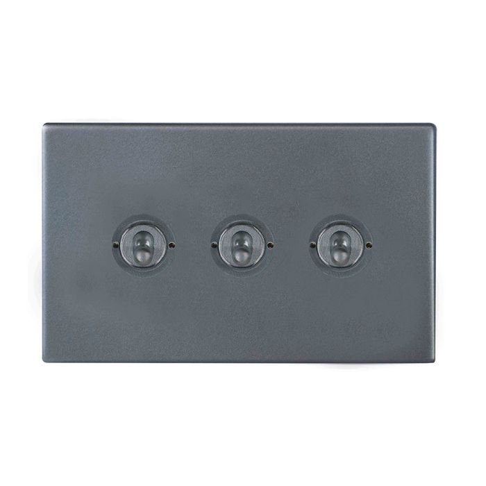 Hamilton 7G2AT23 G2 Anthra Gray 20A triple toggle light switch 2 way