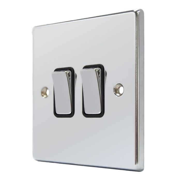 Hamilton 77R32BC-B Polished Chrome 2 Gang Light Switch Intermediate