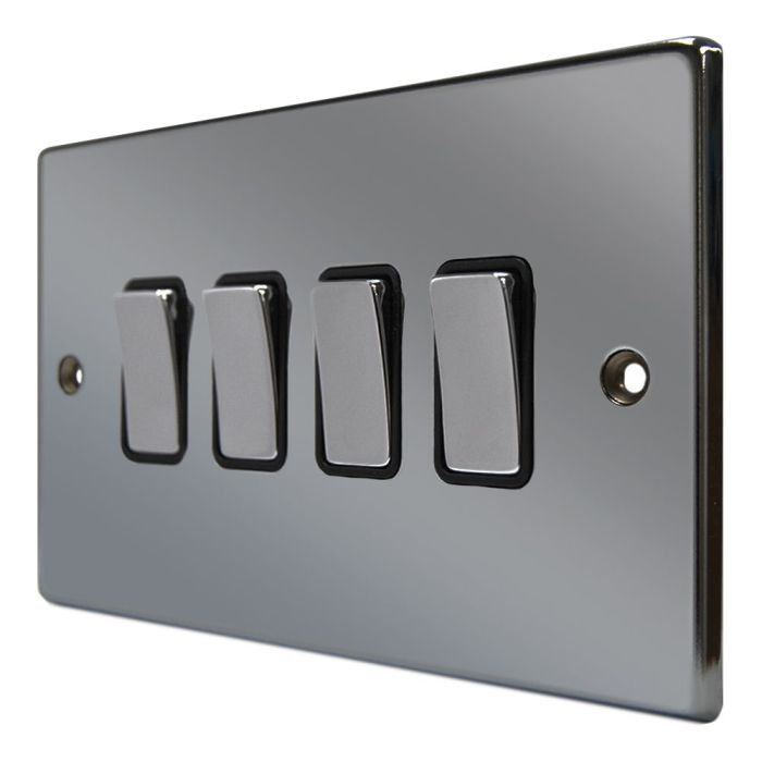 Hamilton 78R24BK-B Black Nickel 4 Gang Light Switch