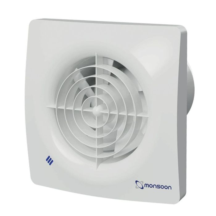National Ventilation S100HT Monsoon MON- Silent Bathroom Extractor Fan with Humidistat and Timer